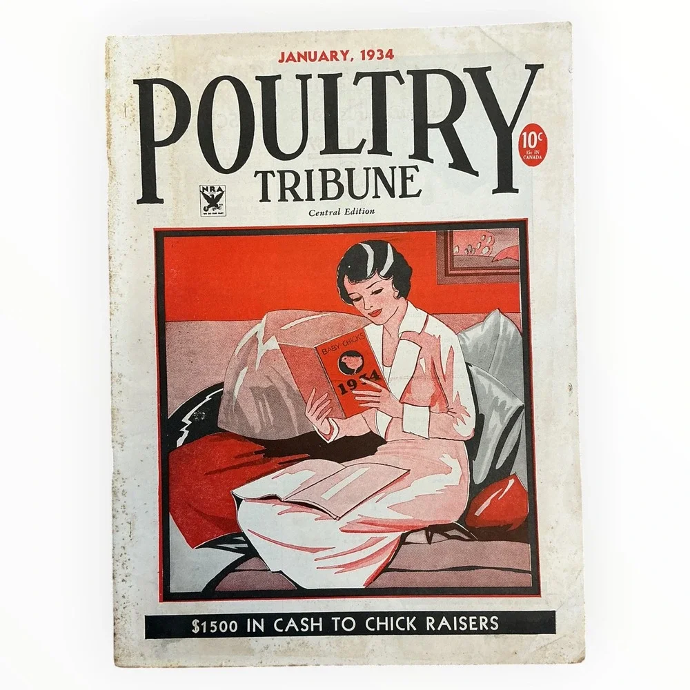Poultry Tribune January 1934 Central Edition Art Deco Cover Farm Magazine